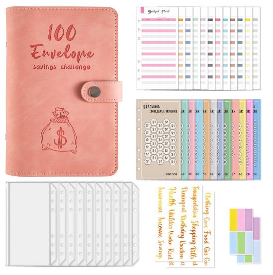 Savings loose-leaf 100-day budget challenge notebook