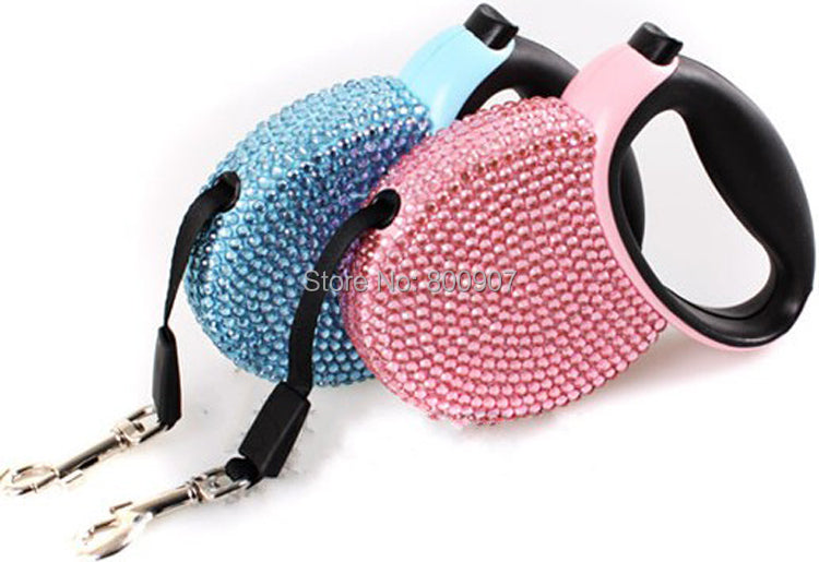 Retractable Rhinestone Pet Leash