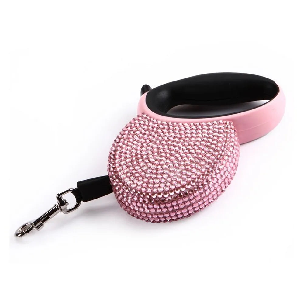 Retractable Rhinestone Pet Leash