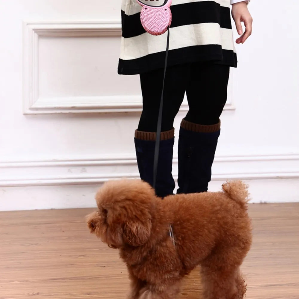 Retractable Rhinestone Pet Leash