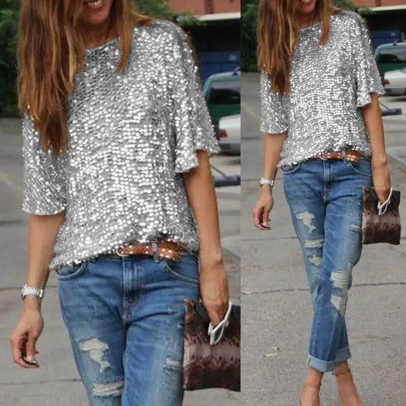 Summer Explosion Sequined T-shirt