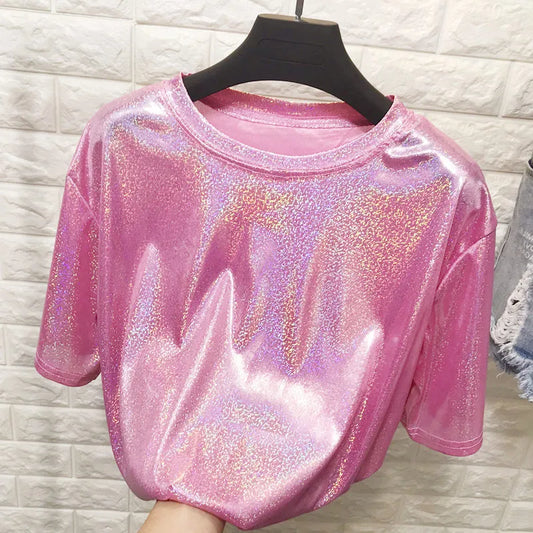 Shimmery Short-Sleeve T-shirt