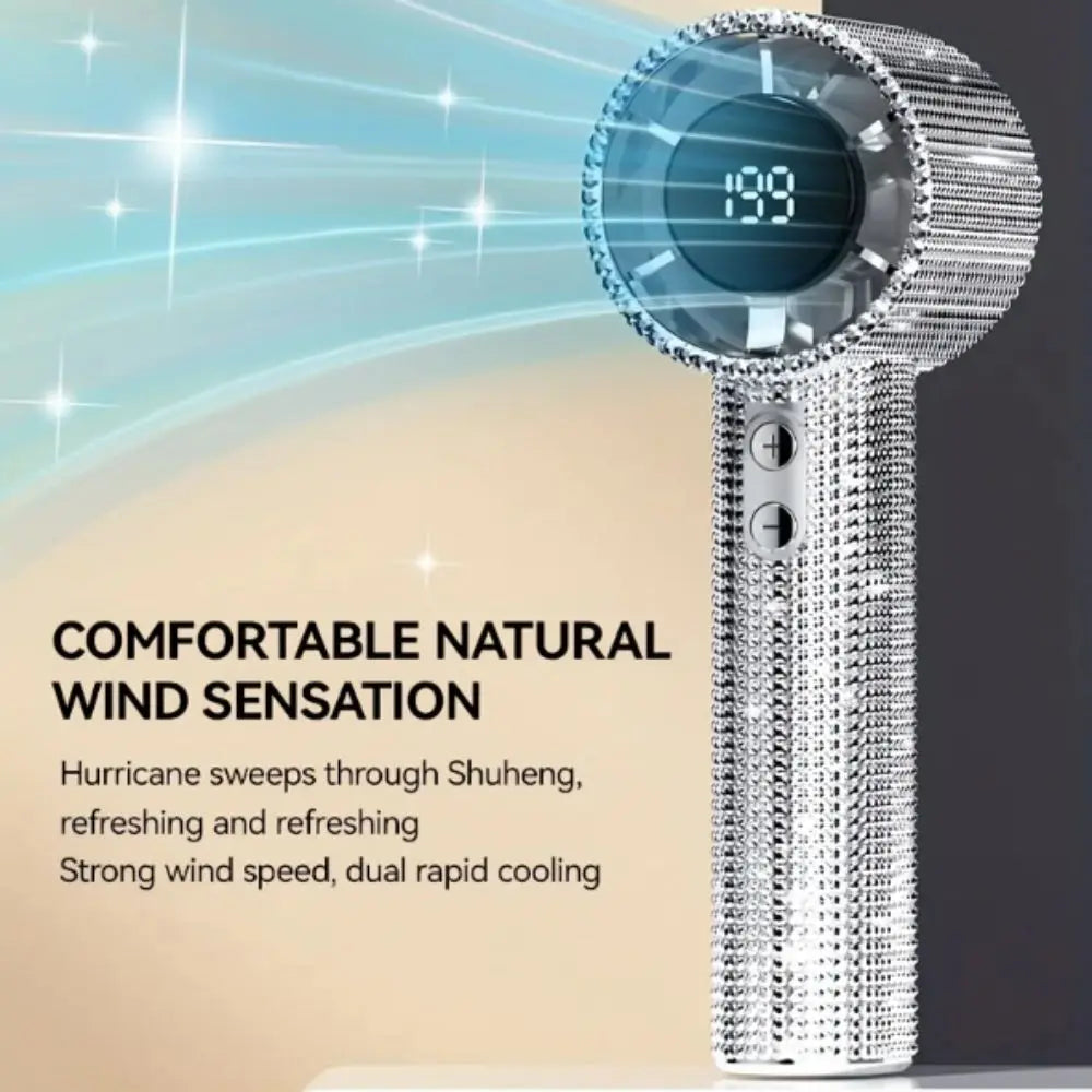 Bling Platinum Sparkling Portable Fan
