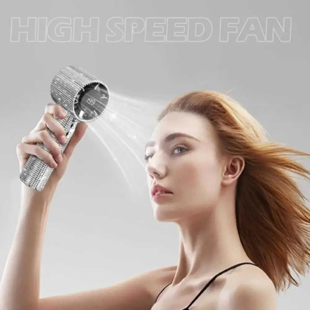 Bling Platinum Sparkling Portable Fan
