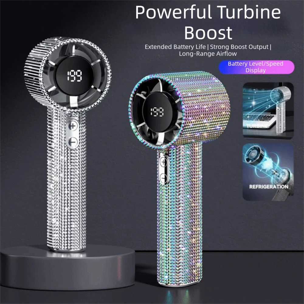Bling Platinum Sparkling Portable Fan